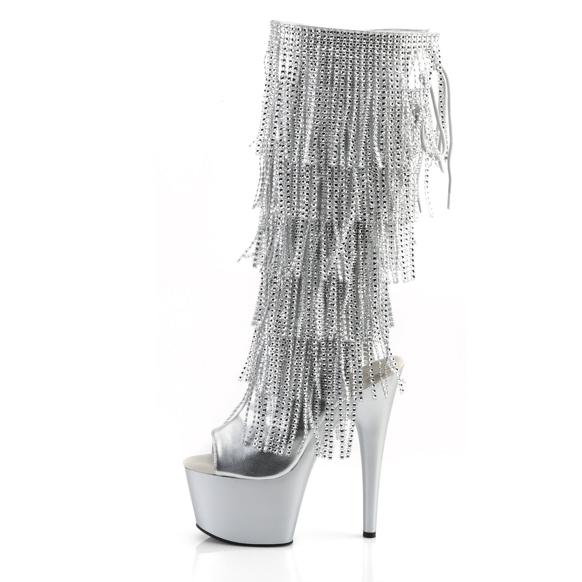 Silver Chandelier Mid Calf Platforms