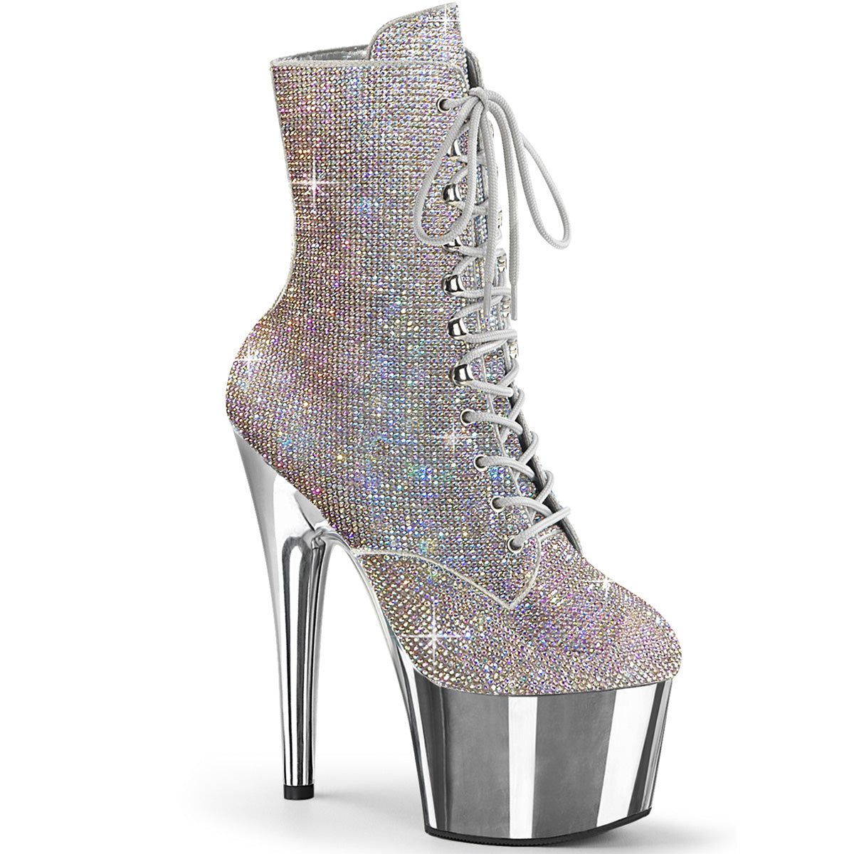 ADORE-1020 Crystal Chrome Booties