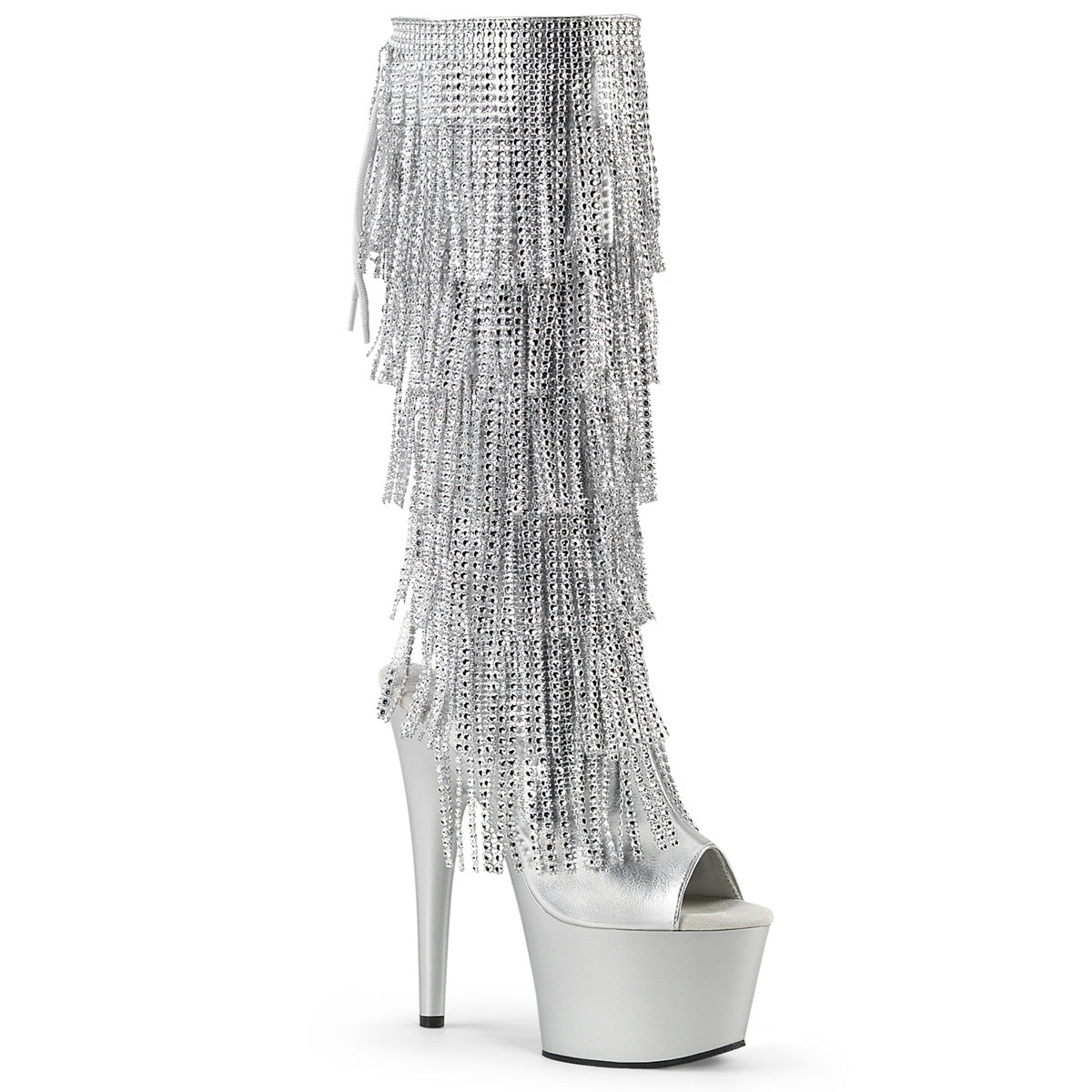 Silver Chandelier Mid Calf Platforms